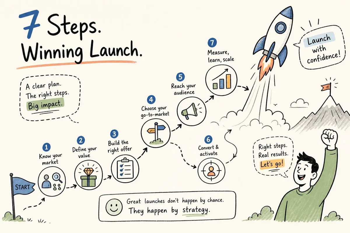 Go-to-market strategy: 7 steps to a winning launch