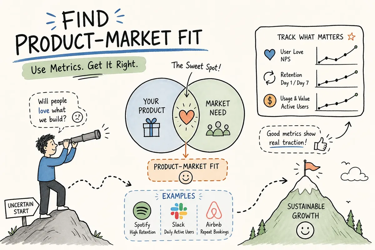 How to Find Product-Market Fit: Metrics, Benchmarks, and Real Examples